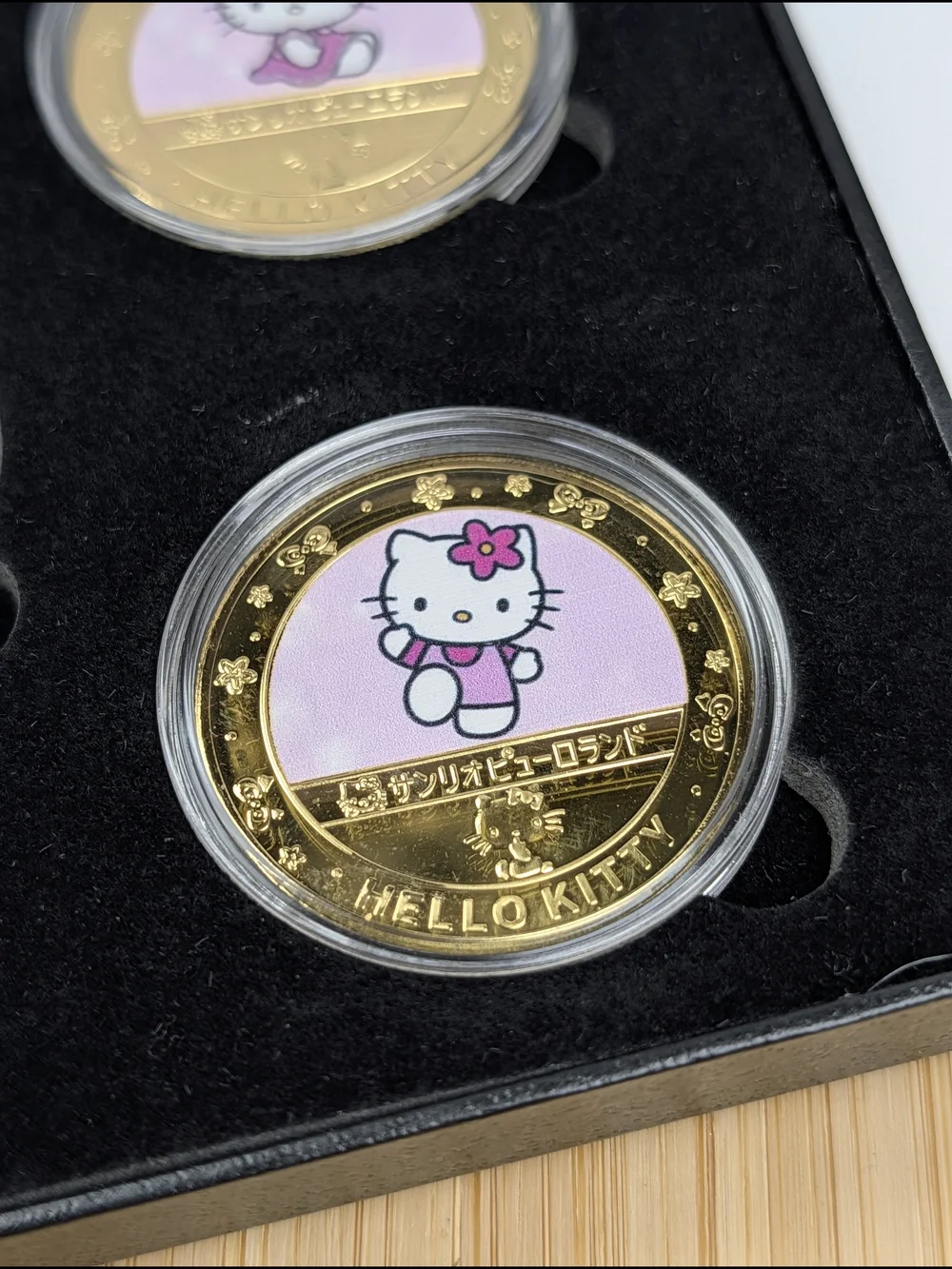5pc HELLO KITTY 3D Coin Collection SET in Black Coin Collection Gift Box, SANRIO